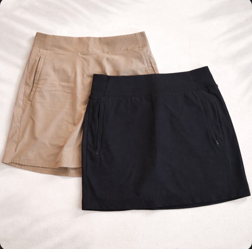 Athleta Skorts Bundle S Khaki & Black Athletic Tennis Golf Hiking Activewear Lot